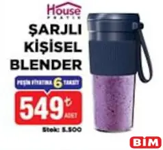 HOUSE PRATİK ŞARJLI KİŞİSEL BLENDER